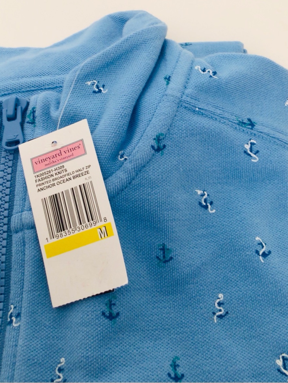 Vineyard Vines Printed Broadfield Half Zip Pullover-Anchor Ocean Breeze-NWT - Picture 8 of 8